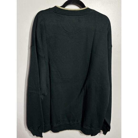 VTG 90’s Greatest Outdoorsman Sweatshirt ForestGreen Crewneck Embroidery 2XL NEW - Picture 2 of 6